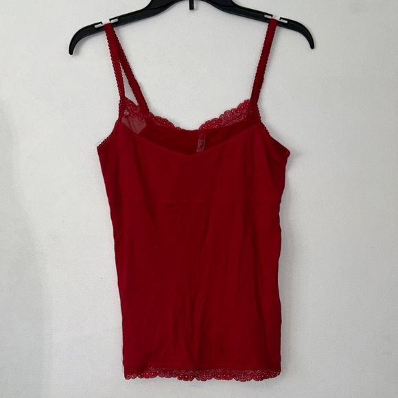 Old Navy Tops - Y2K Babydoll Red Lace Trim Tank Top size M Old Navy